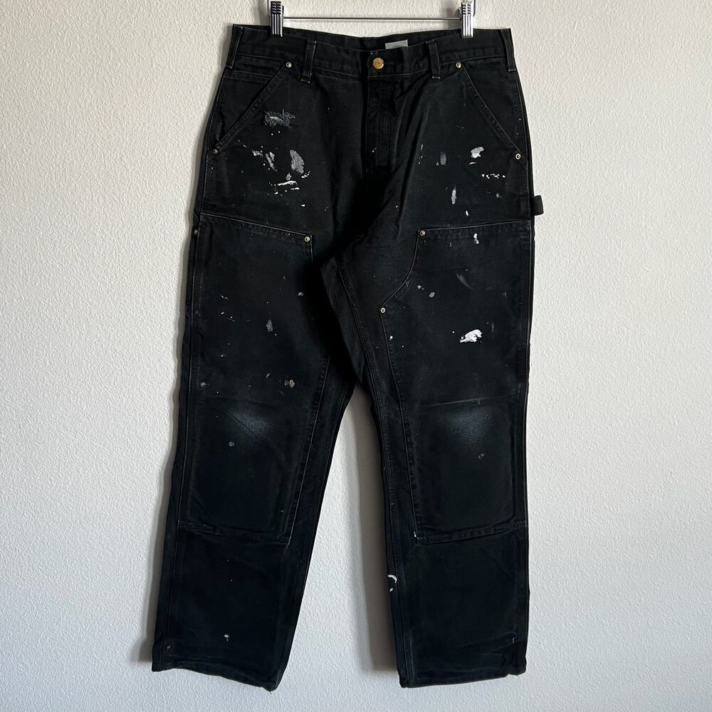Carhartt B01 BLK black double knee work wear carpenter pants